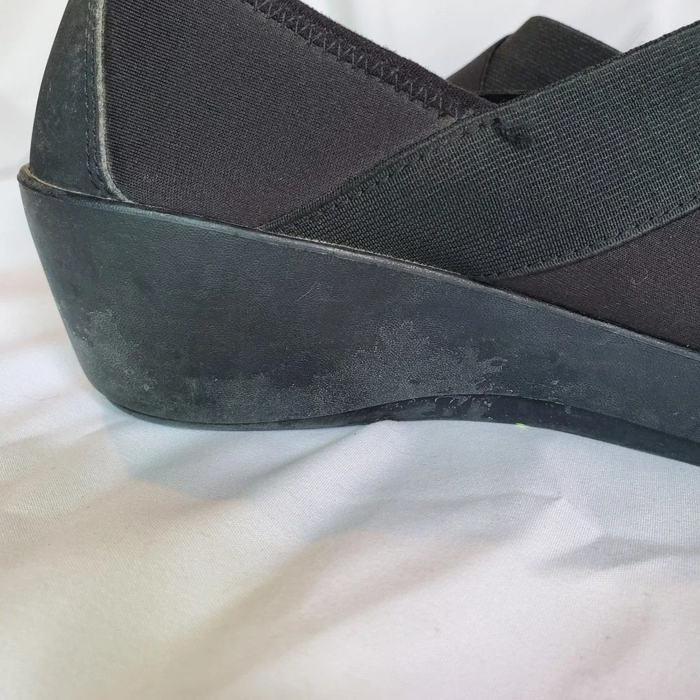 Crocs Dual Comfort Busy Day Loafers Stretch Wedge Shoes Black 202852 Women's 8‎